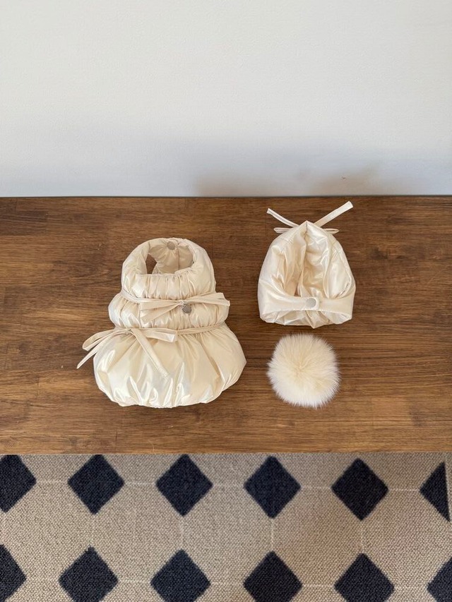 予約 【pecoramou select】Pearl winter jacket (cream)