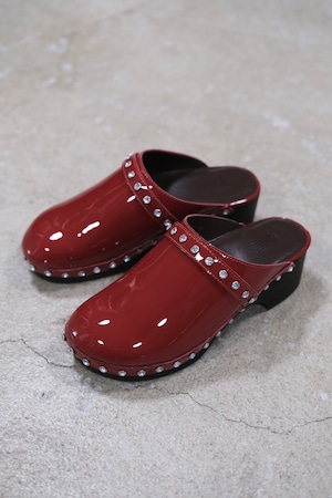 【FETICO】EMBELLISHED WOODEN CROGS - red -