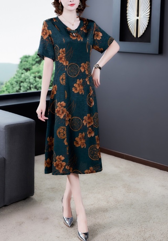 ワンピース レディース ドレス ワンピース 大きいサイズ ミモレ丈 花柄 丸首 半袖 着瘦せ 体型カバー かわいい おしゃれ カジュアル 結婚式 パーティー 通勤 日常 普段着 Goldayahiro ワンピース レディース ドレス ワンピース 大きいサイズ ミモレ丈 花柄 丸首 半袖 着瘦せ 体型カバー かわいい おしゃれ カジュアル 結婚式 パーティー 通勤 日常 普段着 Goldayahiro