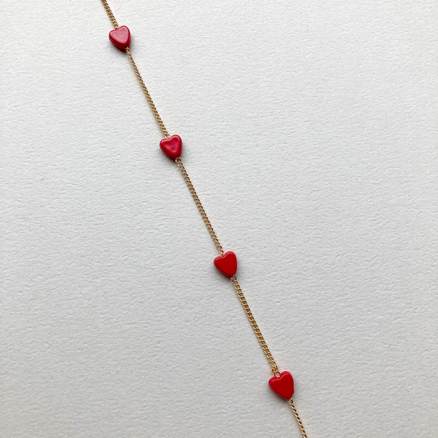 再入荷〉ハートビーズのチェーン（10cm〜）《オンライン限定》 | Dua