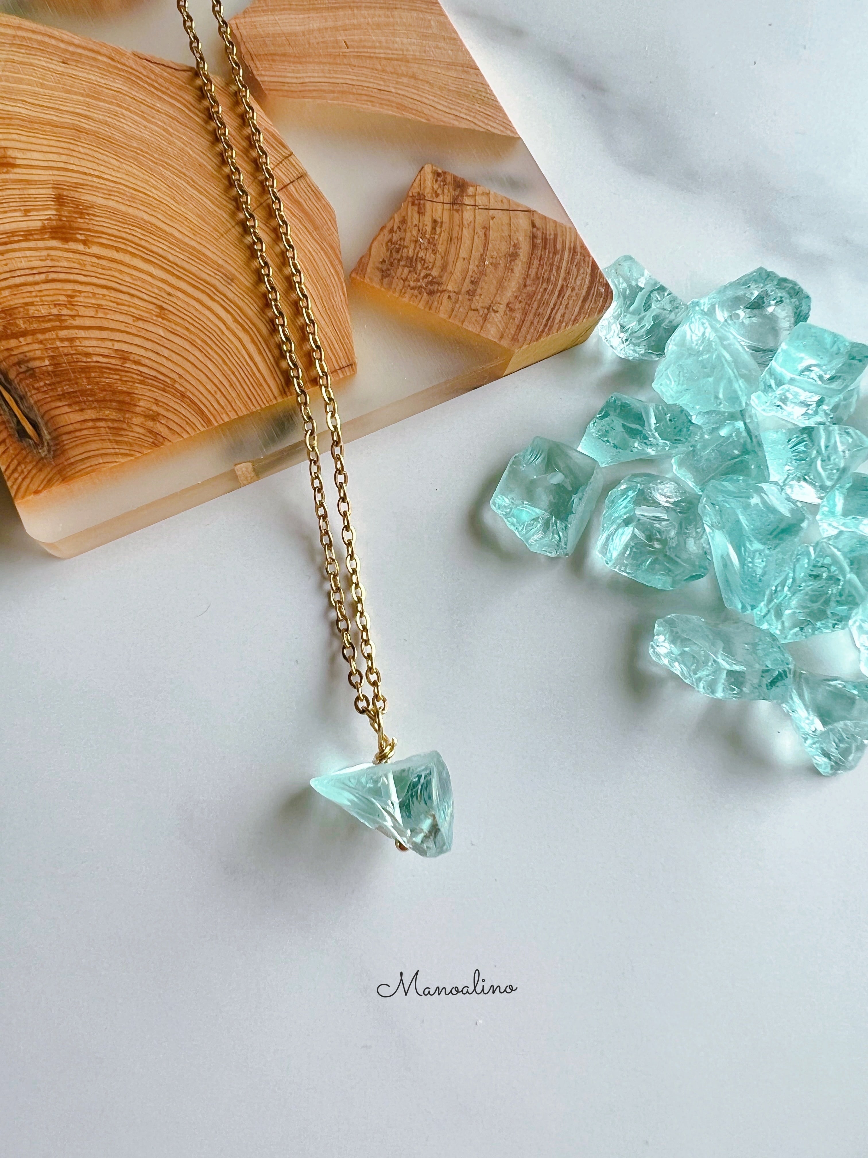 Natural　Manoalino　necklace(天然石アクアマリンネックレス)　gemstone　Aquamarine　【Hawaiianjewelry・Hawaiianaccessoryselect】