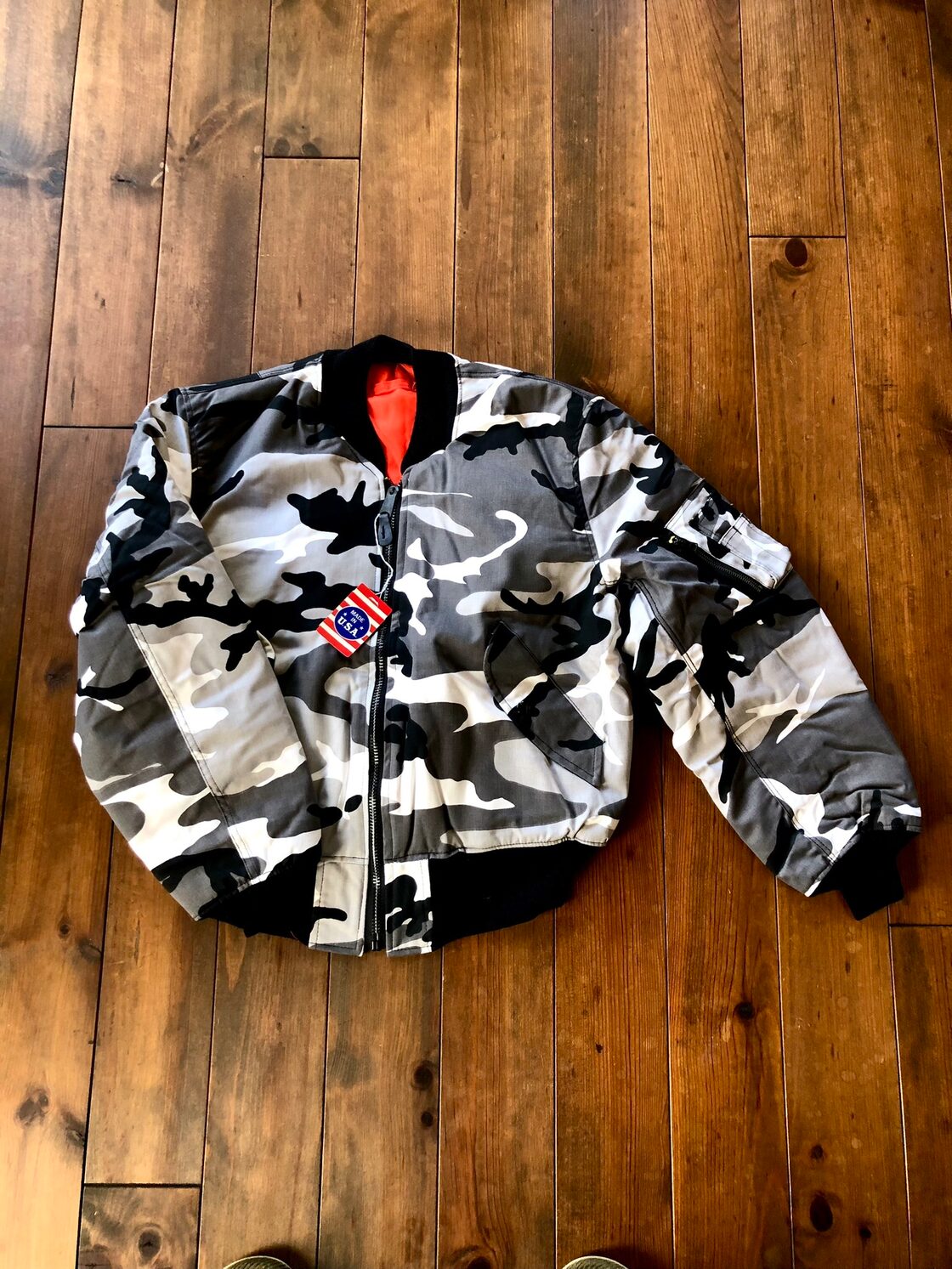 90s City Camo MA-1 Flight Jacket by Collins Mfg | PAY ID