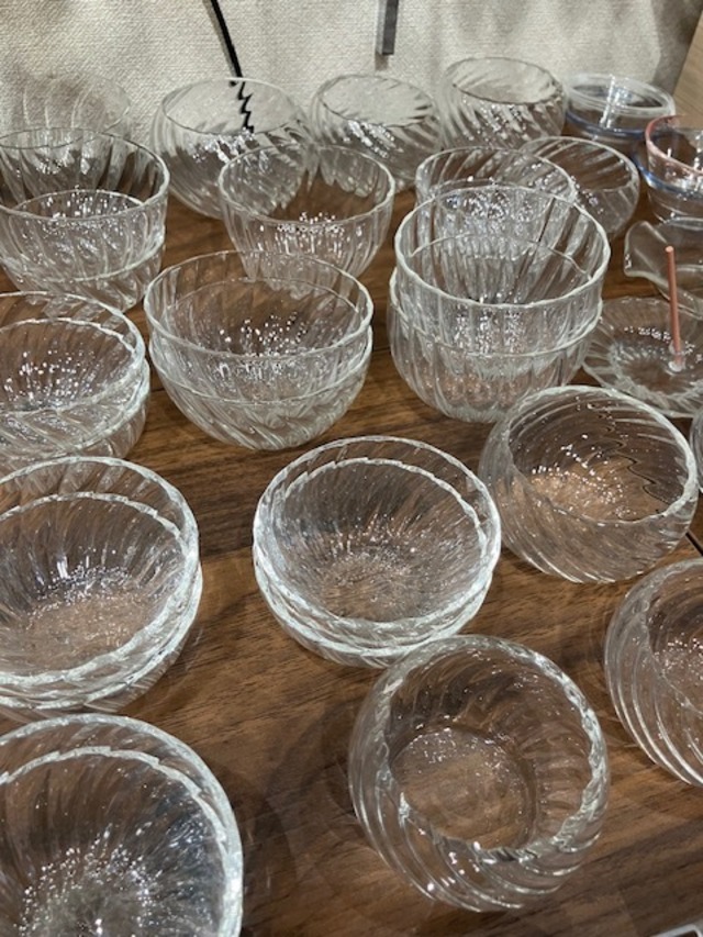 選べませんが安いシリーズ 3点購入(豆皿・豆鉢・小皿・小鉢・珍味入れ・丸鉢・お香立て) 耐熱ガラス製