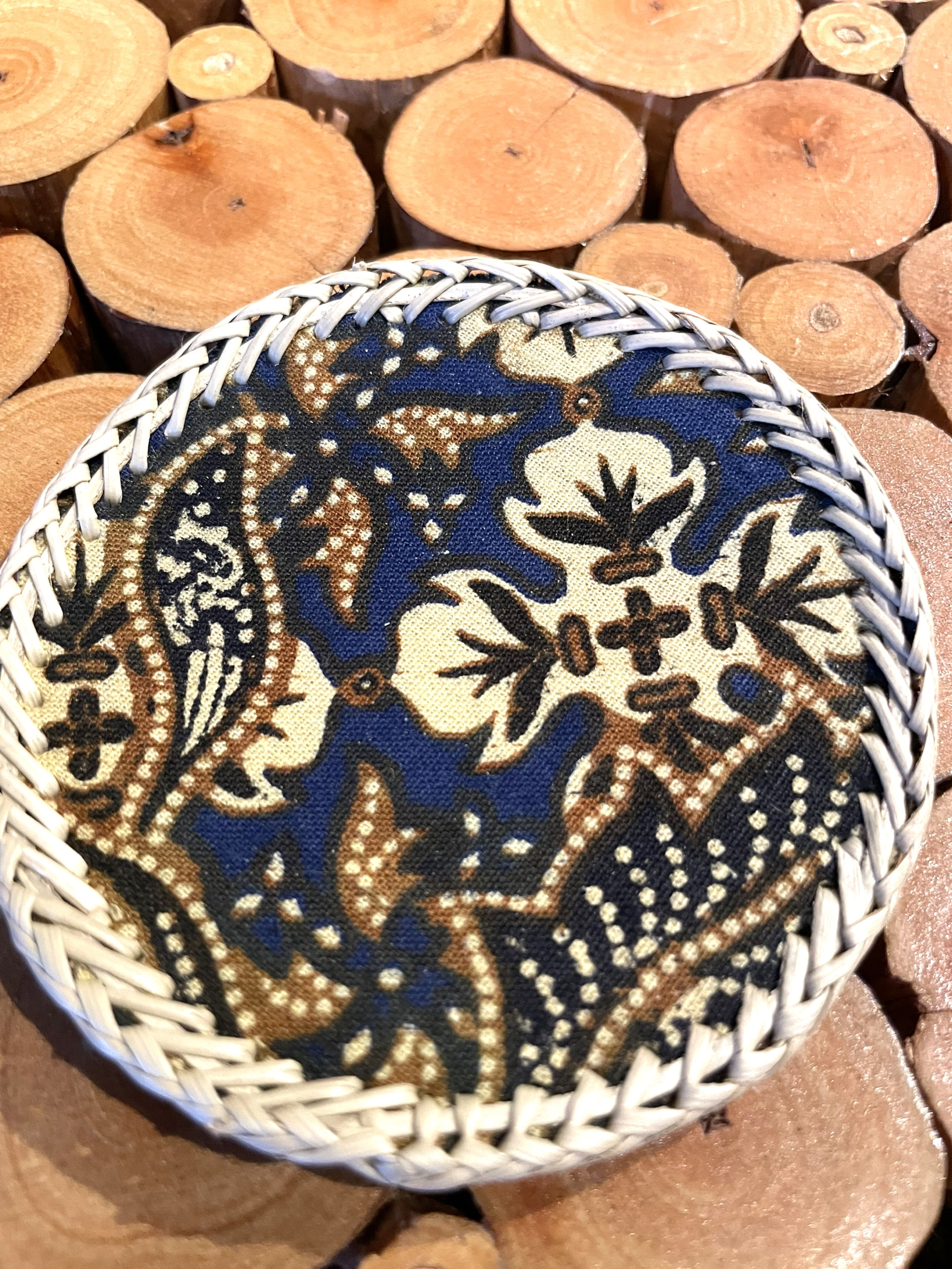 コースター バティック柄 6枚セット ヒヤシンス 布 バリ島 バリ雑貨 布