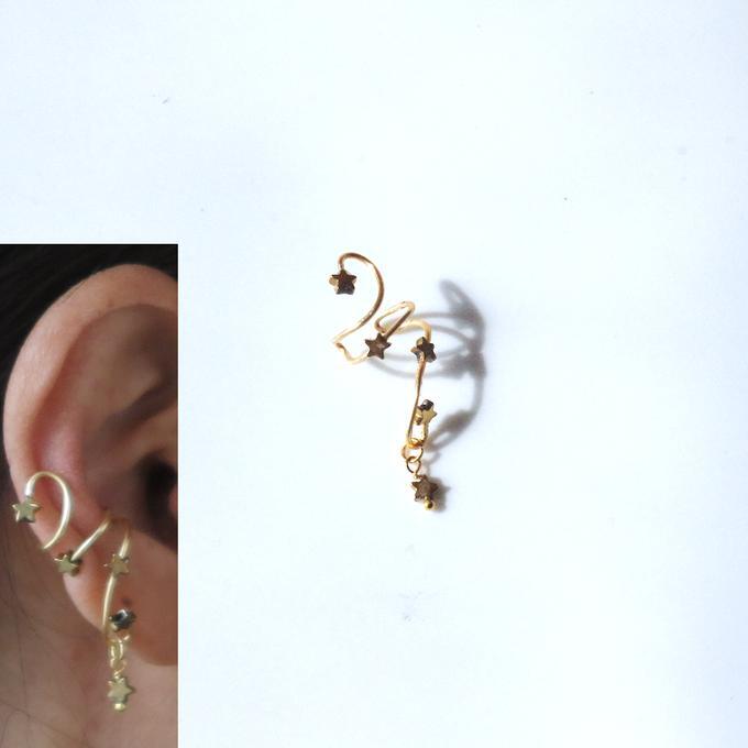 【Sale】一点物✦⋆.·星に願いを ⋆.··五星Wのカシオペアイヤーカフ⋆.·✦星風さんコラボ