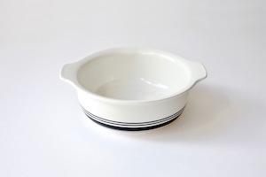 vintage ARABIA FAENZA MUSTARAITA bowl with handle   /  ヴィンテージ アラビア ファエンツァ ブラックライン 手付きボウル