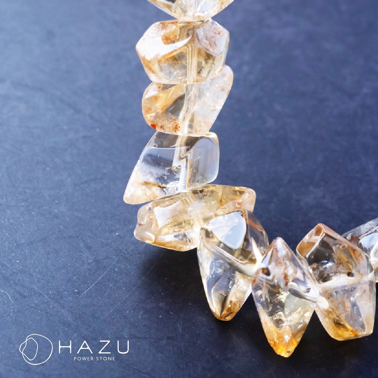 自然と富を呼ぶ大粒の光［クリソコラ／シトリン／水晶］