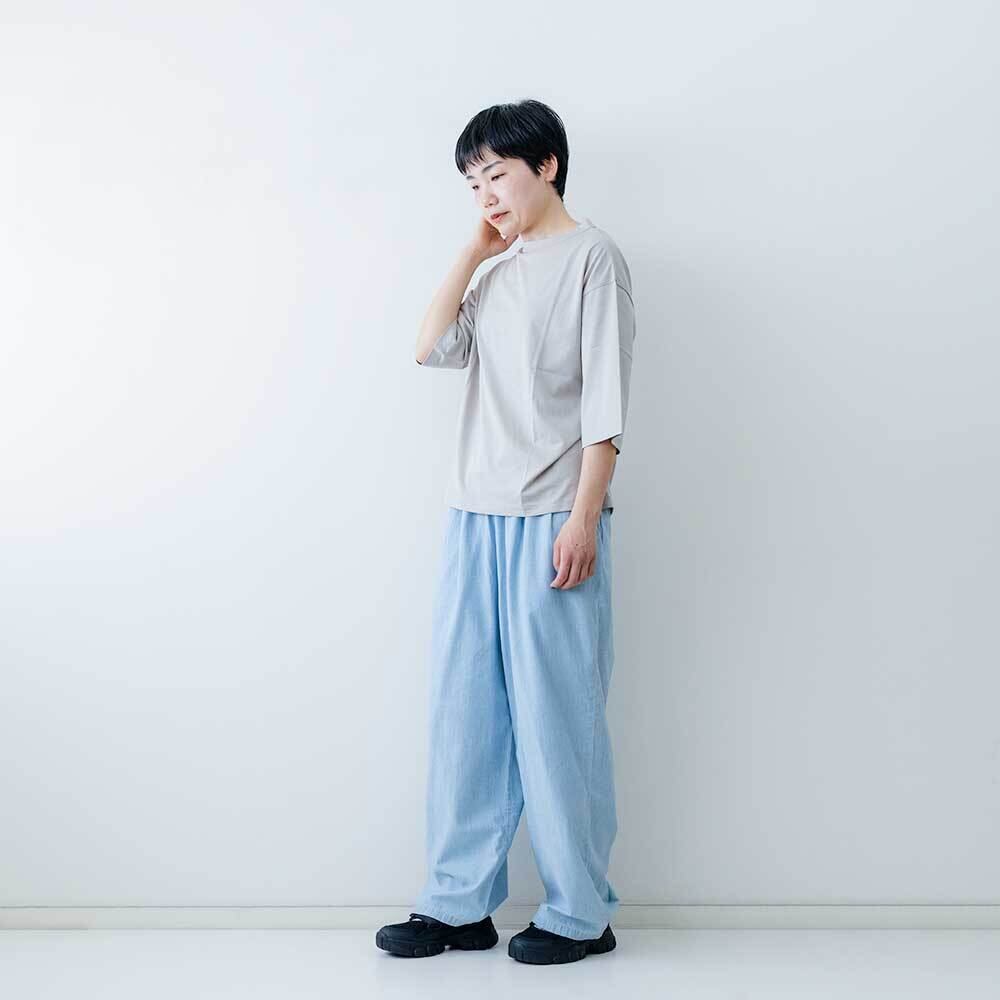 handvaerk ボトルネック7分袖Tシャツ