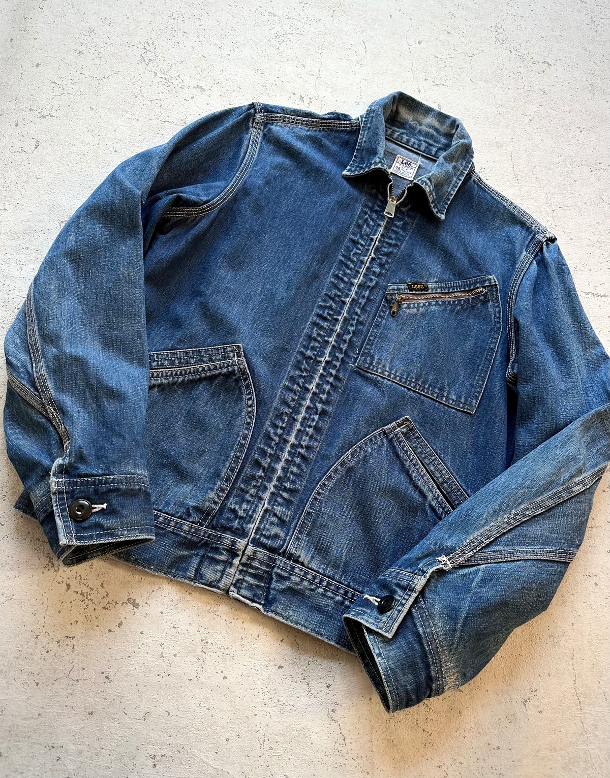 60s-70s USA製 “ Lee ” 91-B ZIP-UP DENIM JACKET OLD VINTAGE 