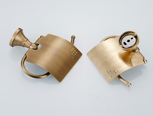 バスルーム アクセサリー ハードウェア ブロンズ トイレ 真鍮 ヨーロピアン アンティーク ペーパーロールホルダー トイレットペーパーホルダー ゴールド お風呂