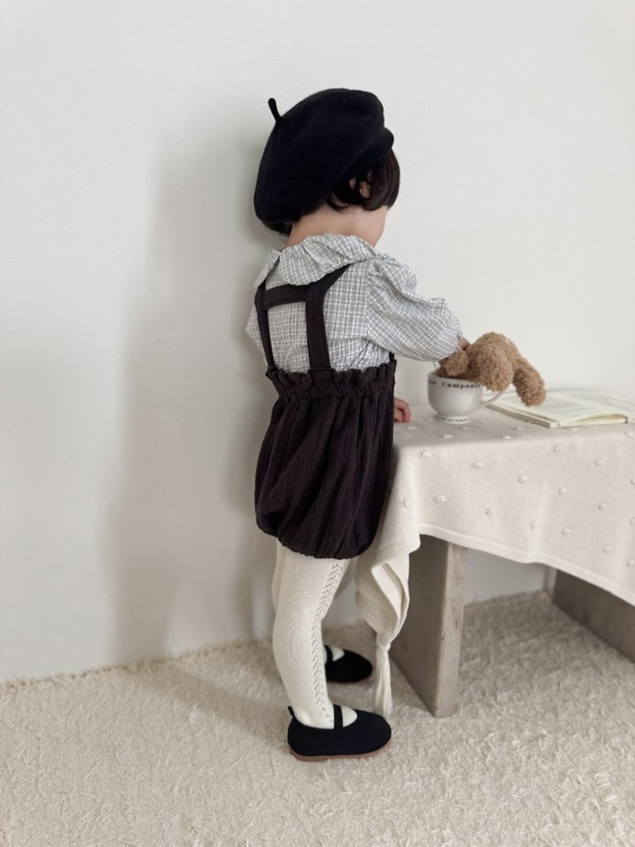 韓国子供服 / mimimarket / 26Autumn / チェックバルーンブラウス / 秋服 *S~L *