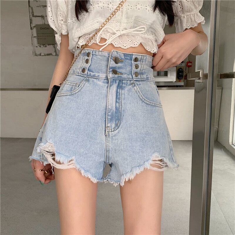 ハイウェストジーンズ レディース薄手ショーツ サマーパンツ 夏物 ブルマー 萌量不足40420400347