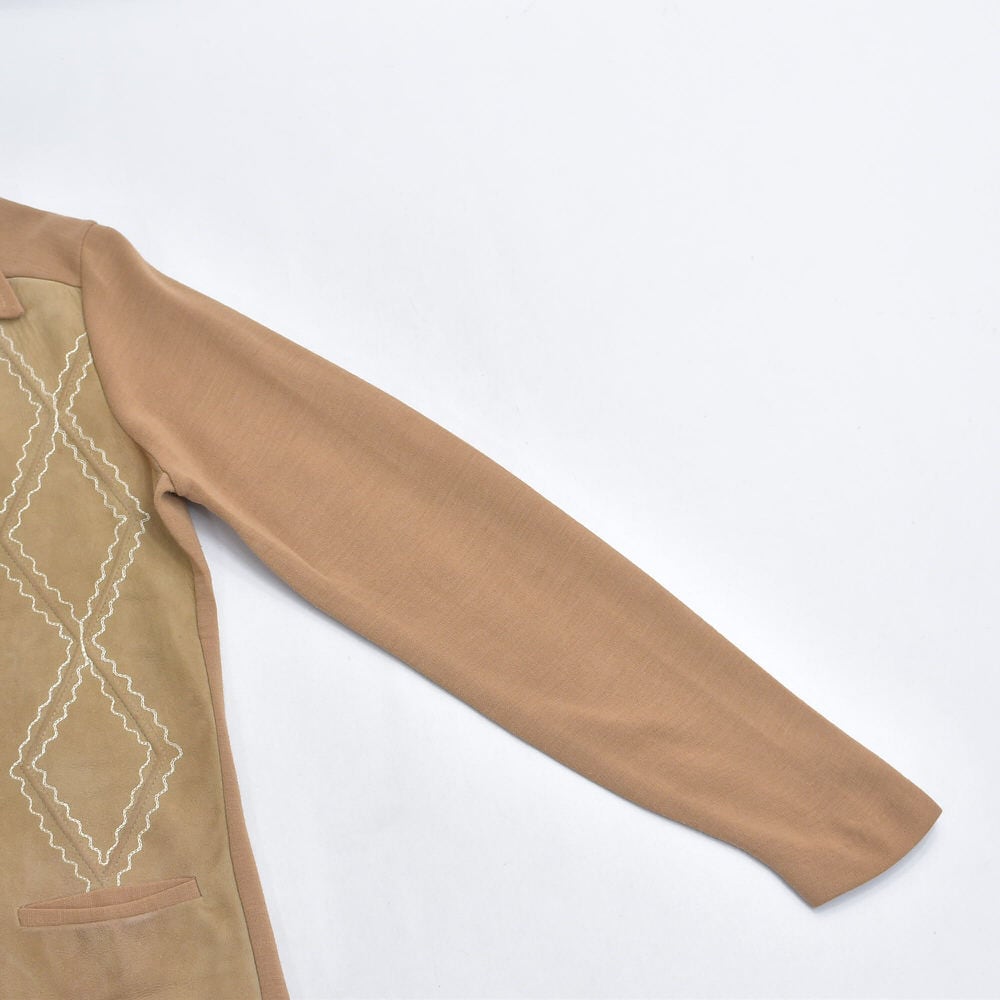 70s ヴィンテージ　レザーカーディガン　ニット 70s Sears The Mens Shop シアーズ レザー切替 アクリルニット