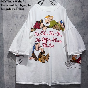 90's"Snow White"The Seven Dwarfs graphic design loose T shirt