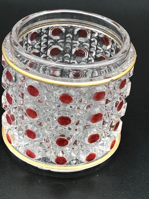 オールド・バカラ (BACCARAT) 19世紀 ディアマン・ピエーリー 赤色装飾