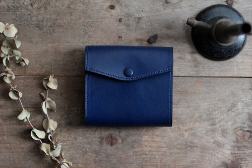 藍染革[migaki] コンパクト財布