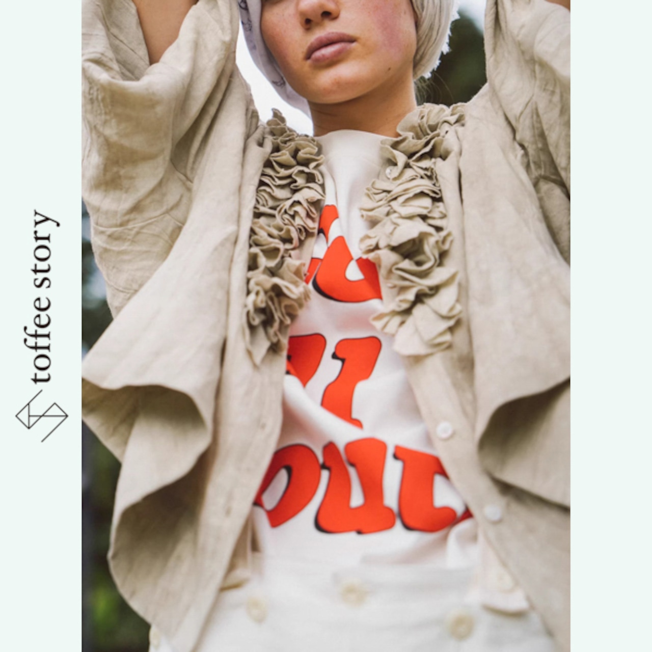 リネンフリルと陽だまりのバルーン袖シャツ 《W0190》