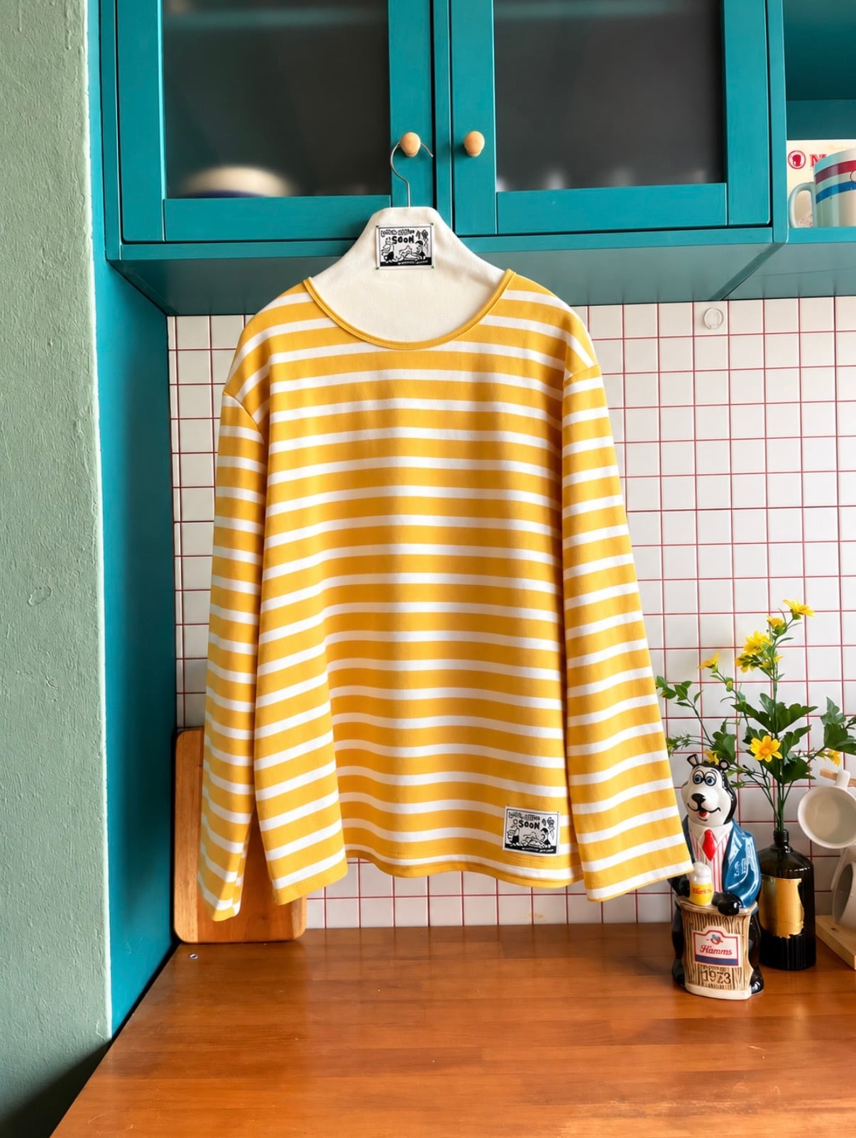 human/予約【noonoosoom】Stripe Long Sleeve T-Shirt （yellow）