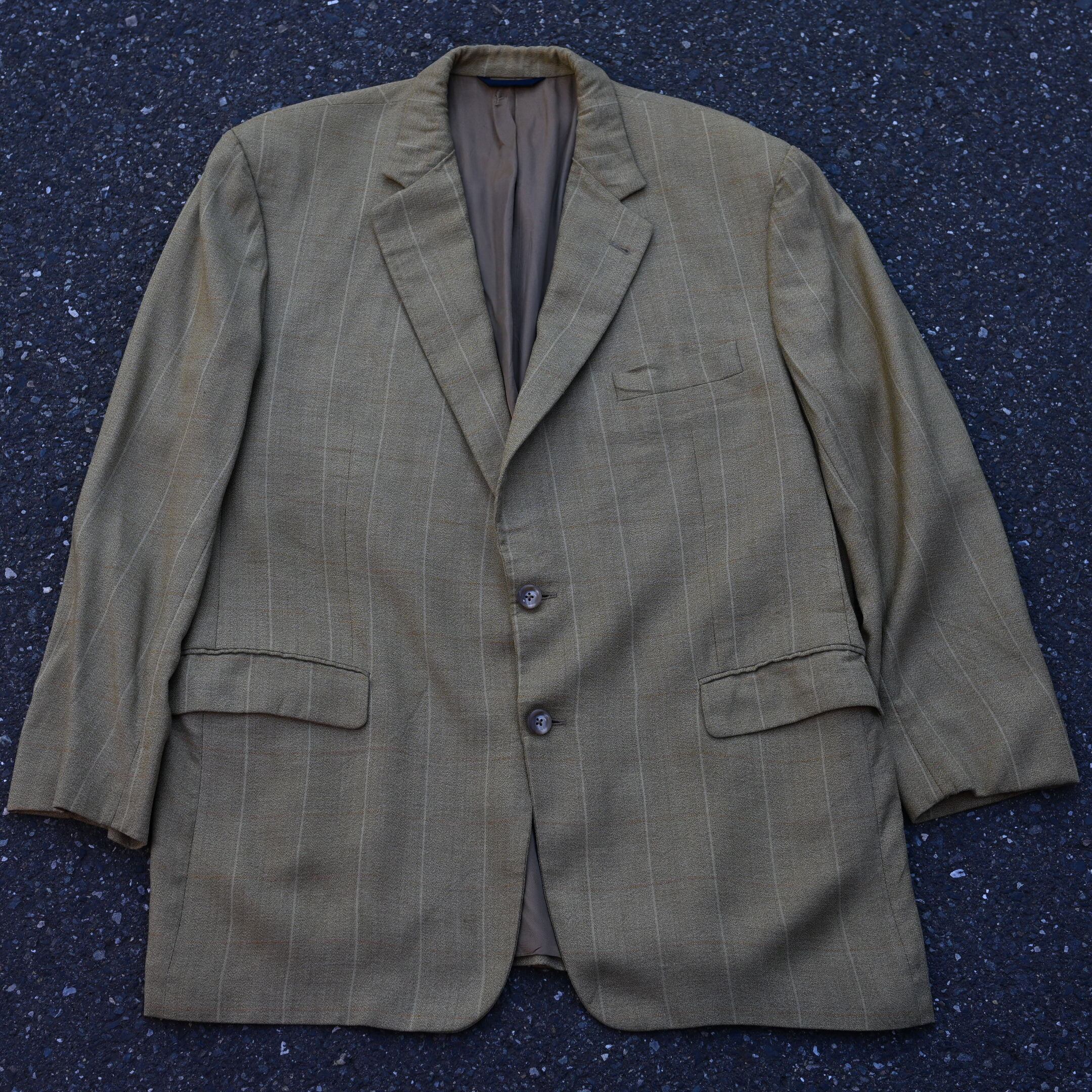 90s USA製 Christian Dior MONSIEUR ストライプテーラードジャケット