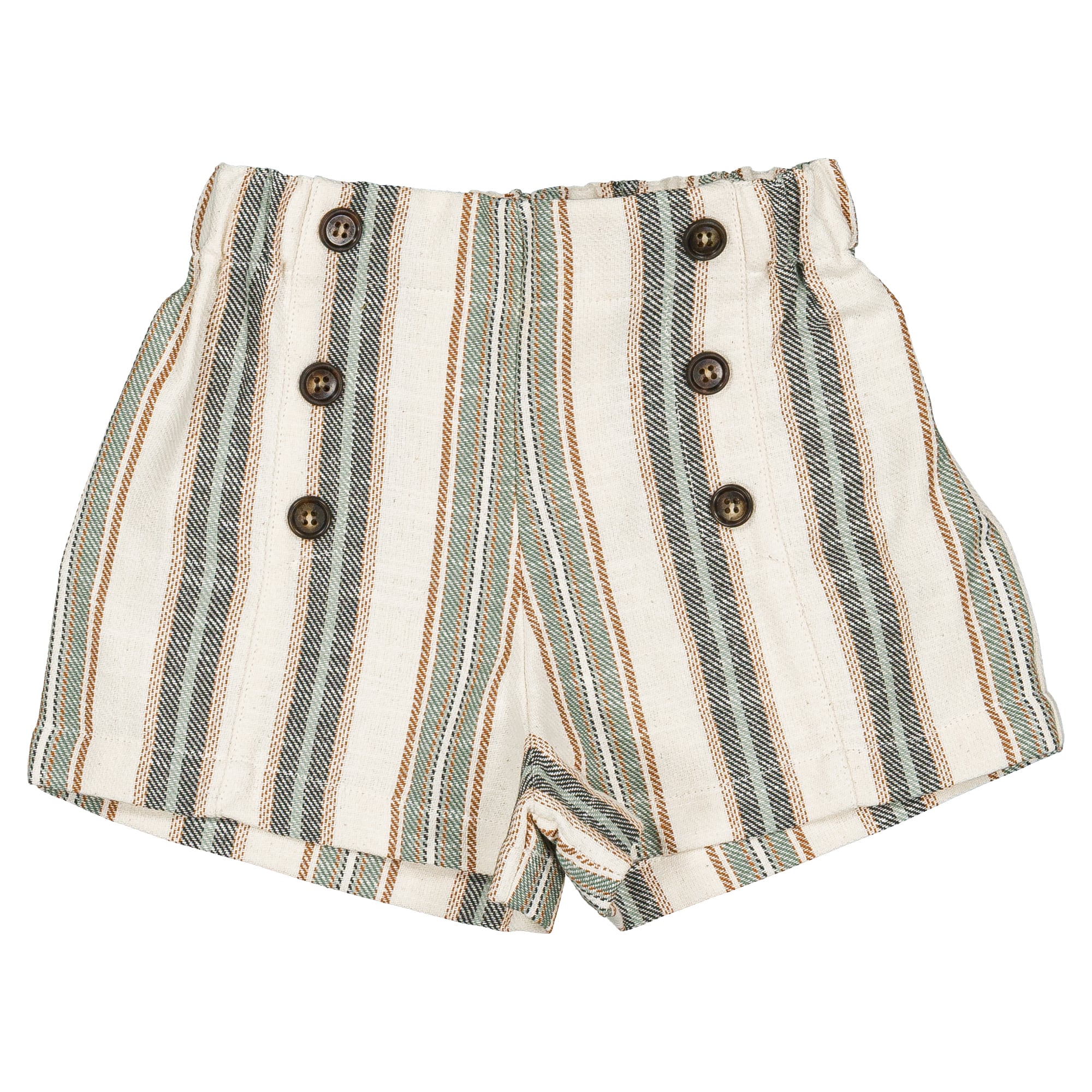 予約【Maison Marelle】Short SEVRES- wide green stripes / 18M~8Y / 6月上旬以降入荷