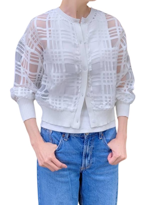 シアー格子カーディガン  Dos Diosas 　D8536   2025年4月展示会