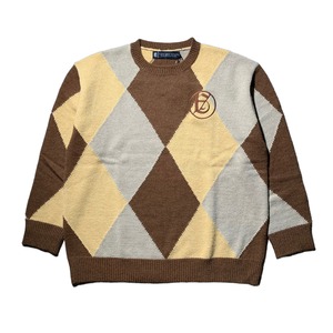 【A Good Bad Influence】Argyle KNIT SWETER