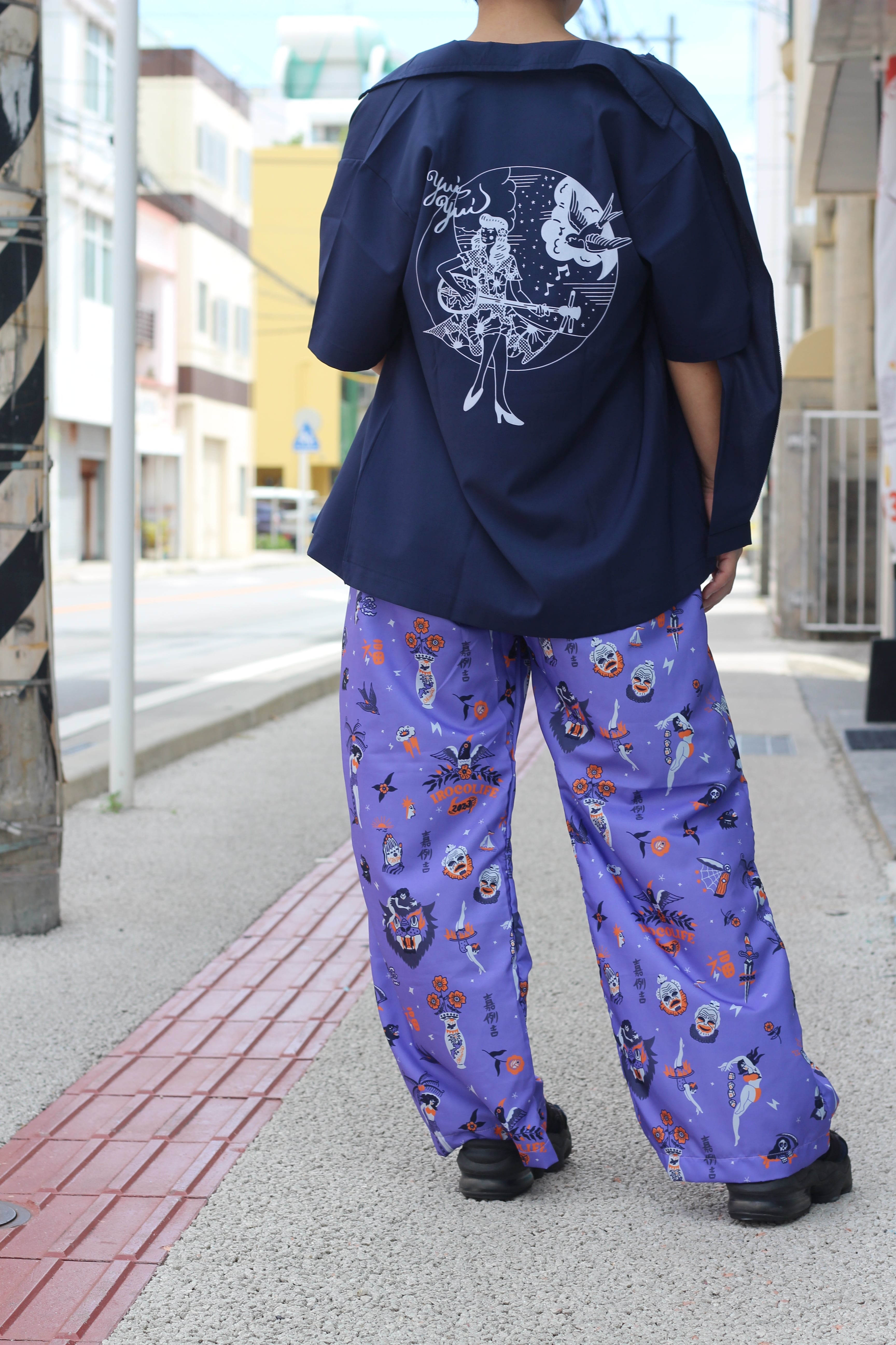 嘉例吉フォーチュンワイドパンツ / パープル | 沖縄のセレクトショップ