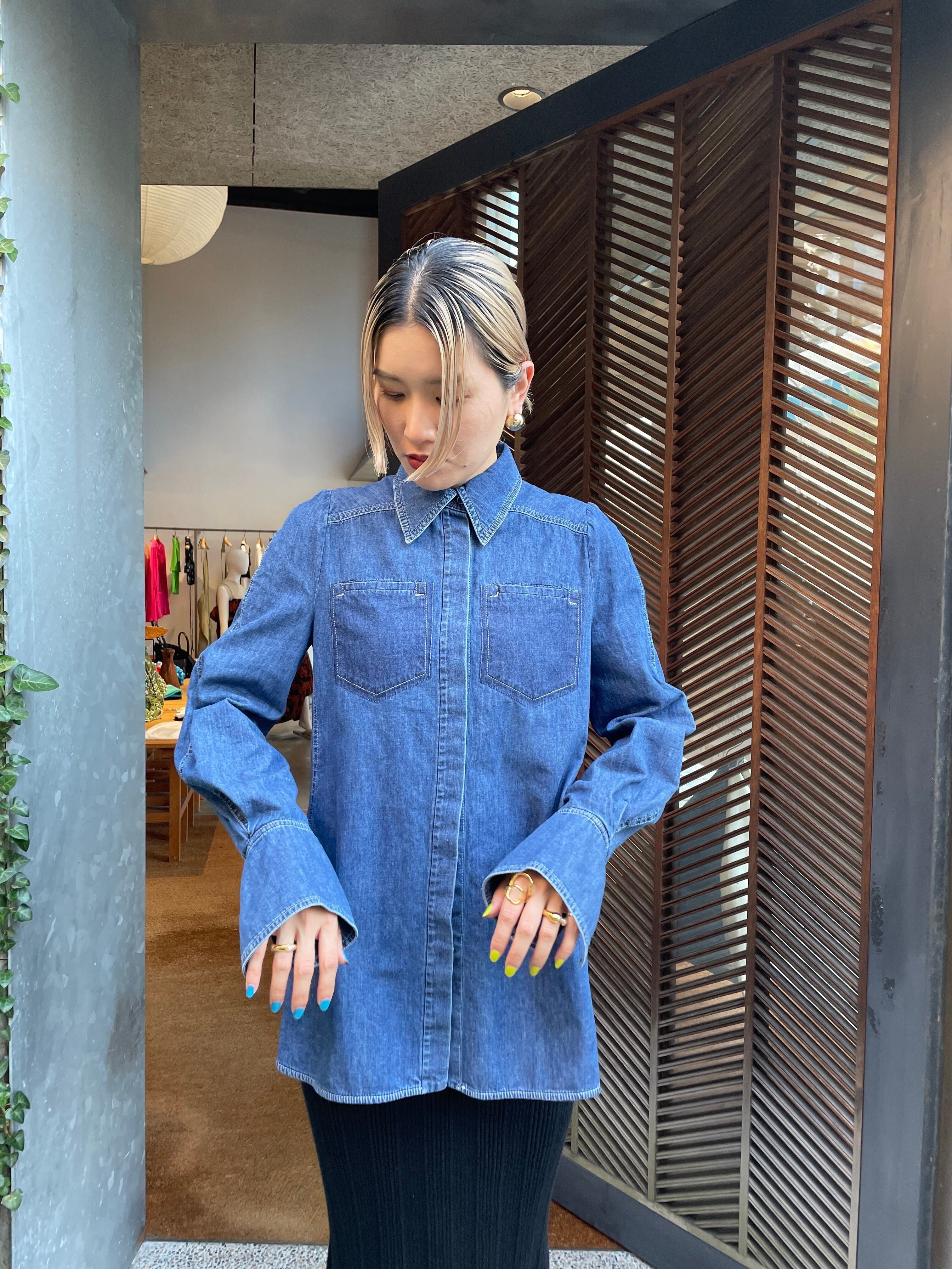 Mame KUrogouchi マメクロゴウチ / Flared Sleeve Denim Shirt | TRENT 