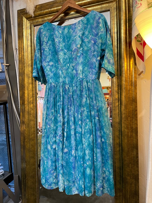 Vintage 50's blue chiffon dress