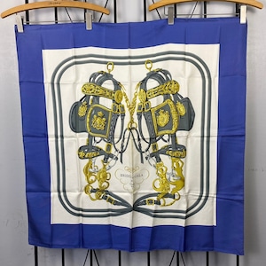 ◎.HERMES CARRE90 SILK SCARF BRIDES de GALA par MADE IN FRANCE/エルメスカレ90シルク100%スカーフ(式典用馬勒) 2000000065199