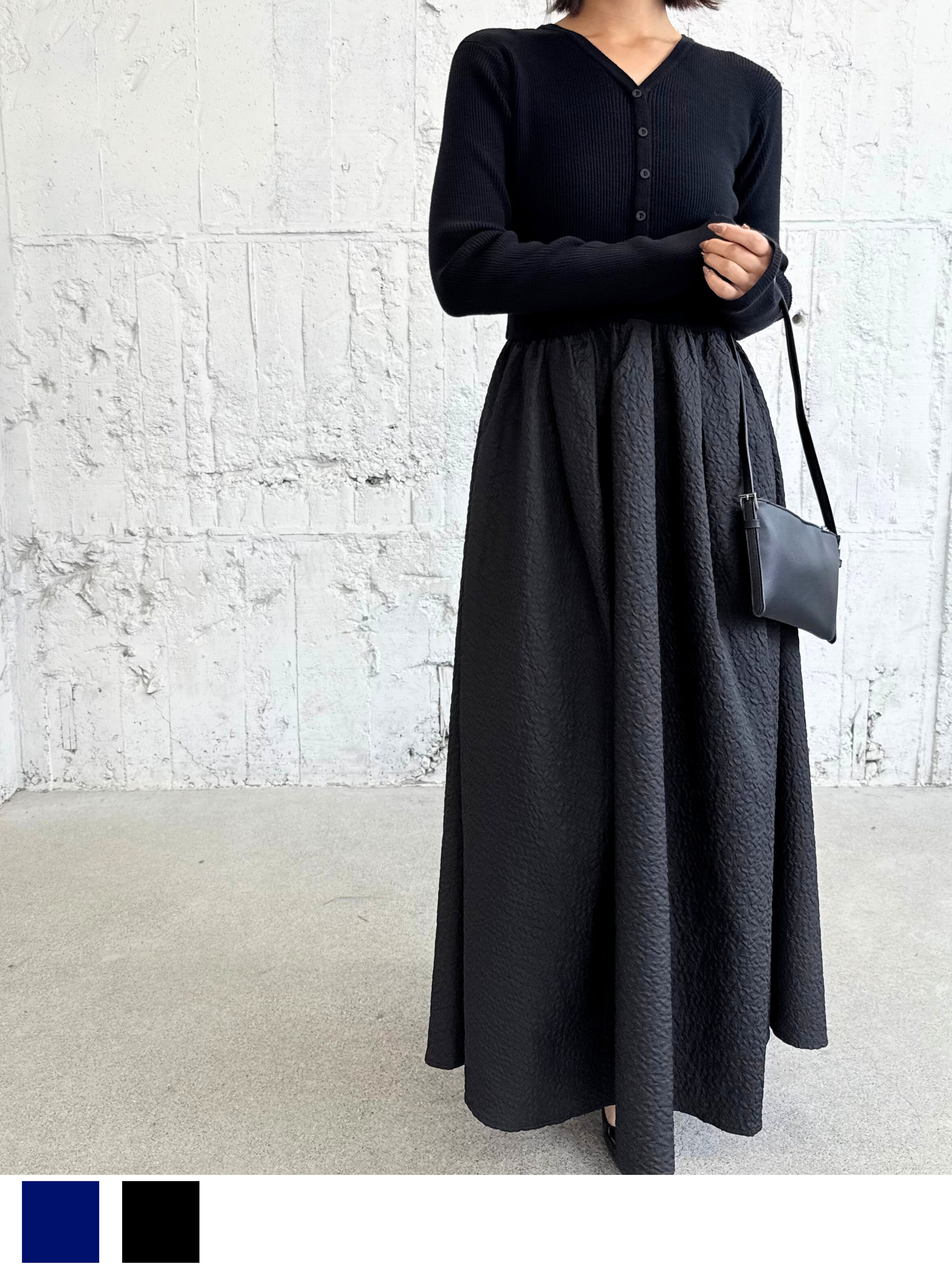 リブジャガードコンビネーションドレス