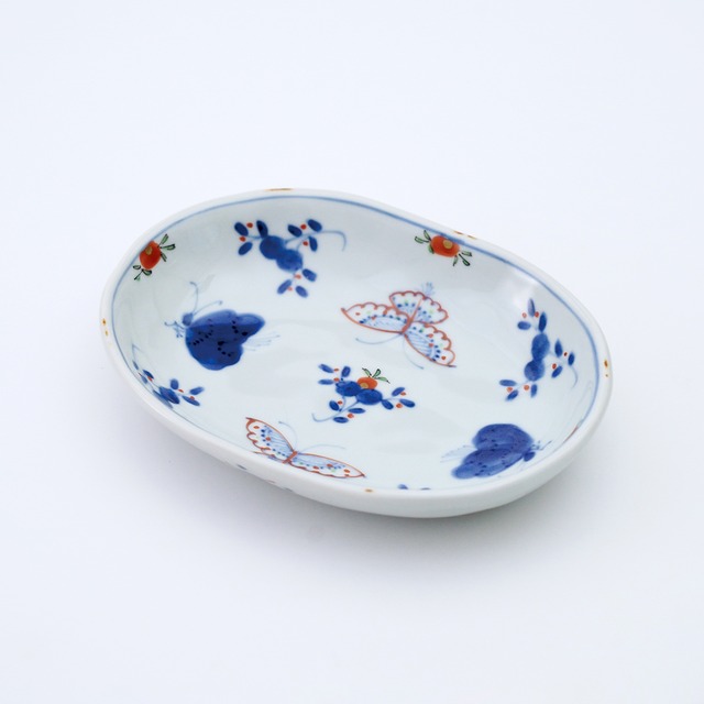 天啓花蝶小判皿（中）
