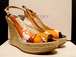 レア★JIMMY CHOO ジミーチュウ 花柄 エスパドリーユ ウェッジソール ストラップ サンダル 38★ 夏の定番エスパの希少なフラワープリント♪