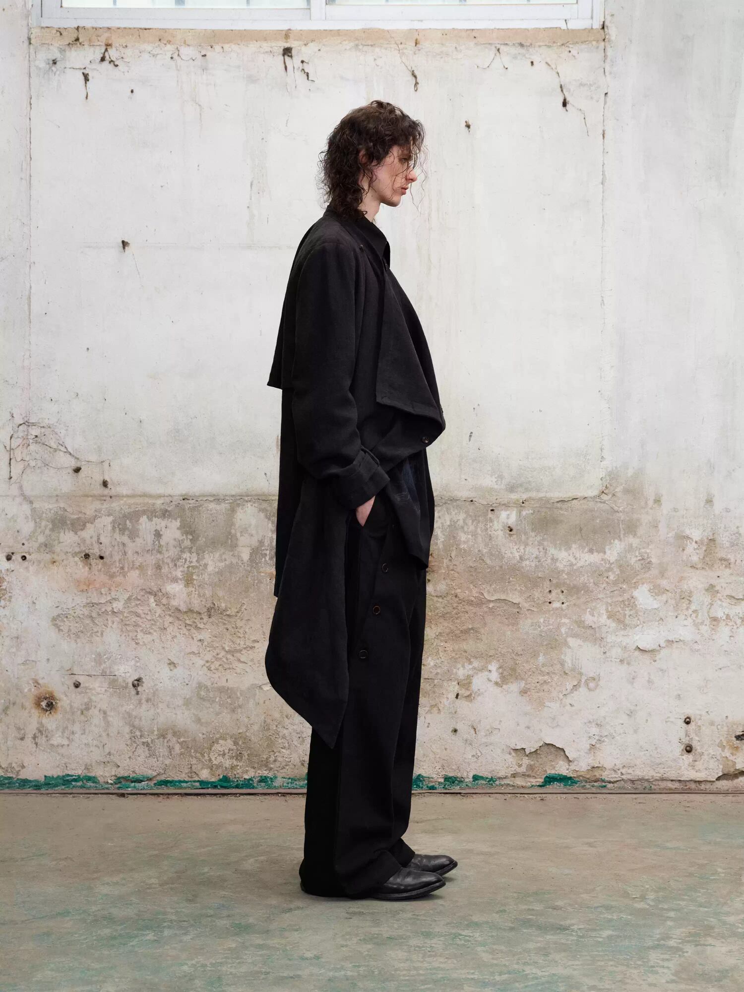 【ORV0097】Washed Linen Mid-Length Trench Coat