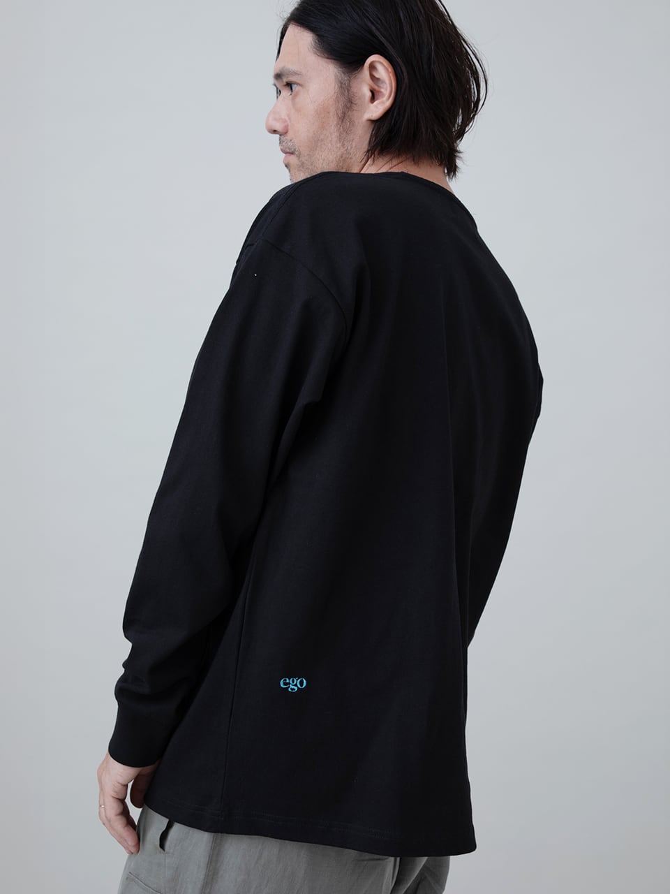 EGO TRIPPING (エゴトリッピング) PRINTTEE -A long ロンTEE / BLACK