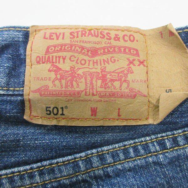 □Levis/リーバイス ジーンズ デニム 501 フィリピン製 ブルー
