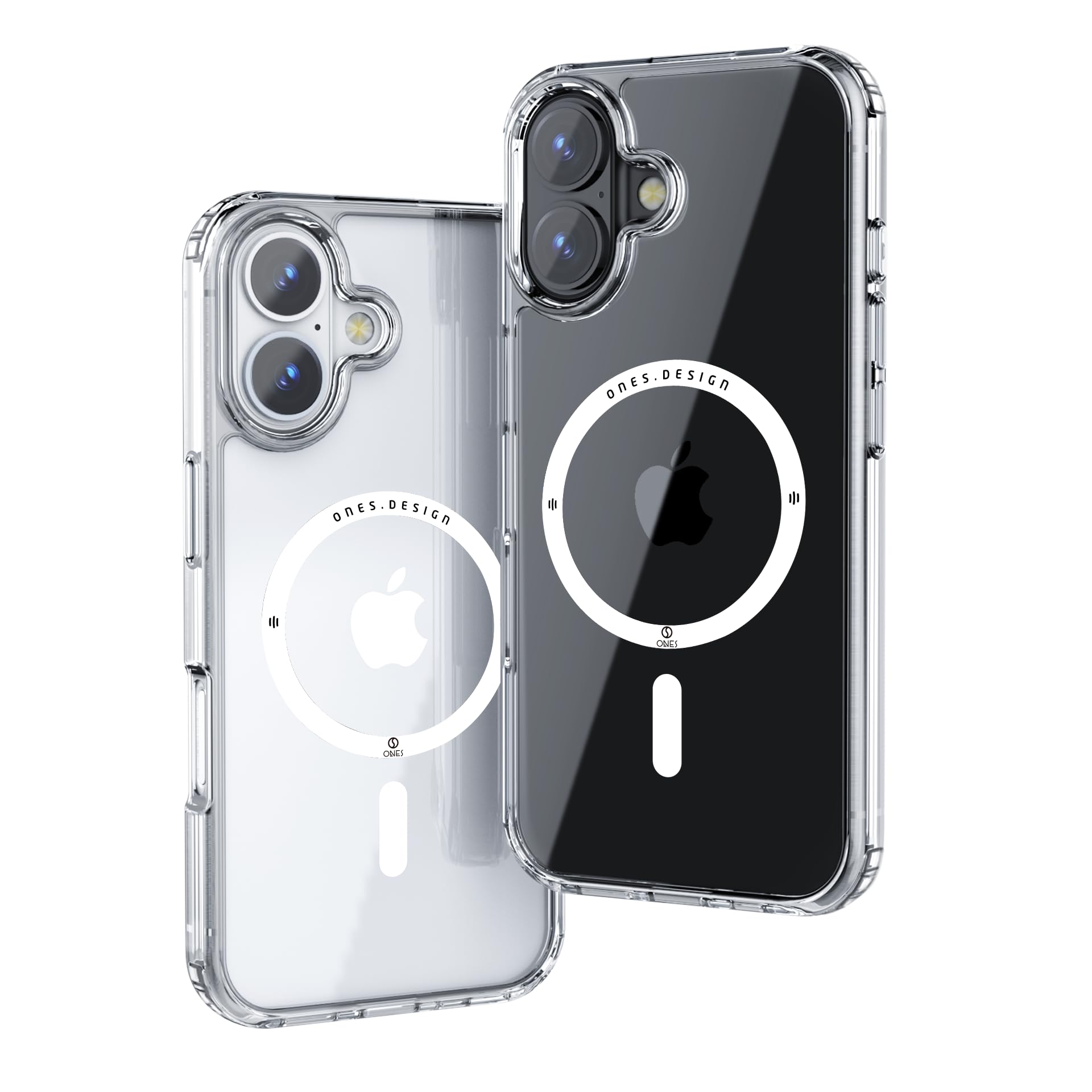 【米軍MIL規格・Magsafe対応】ONES iPhone 16 用 ケース クリアカバー 耐衝撃 超軽量 超透明 エアバッグ構造 高靭性PC背面パネル 衝撃吸収TPUバンパー レンズ・画面保護 黄変防止 滑り止め Qi充電対応 マグネット クリア カバー