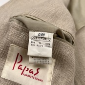麻100% PAPAS パパス セットアップ リネン スーツ サイズ L /アイボリーベージュ系/メンズ/日本製