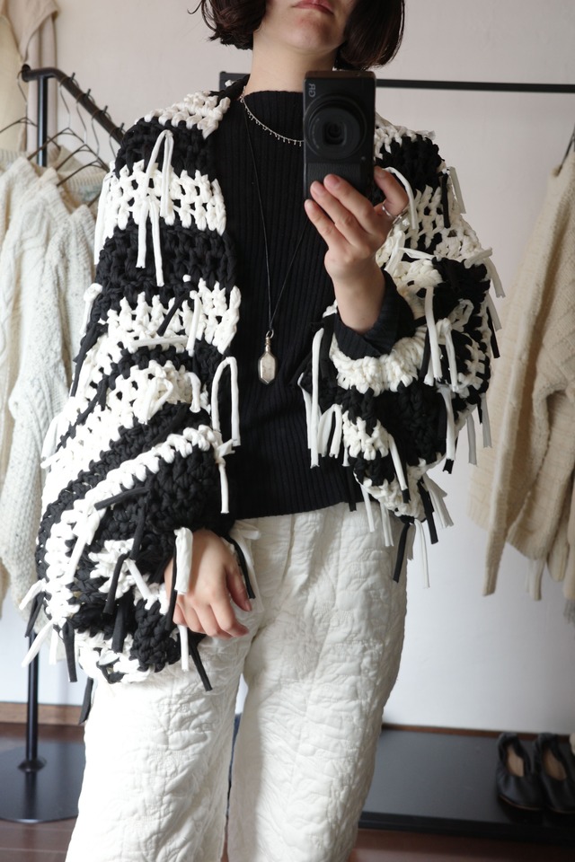 moderate moderate original hand knitted fringe cardigan