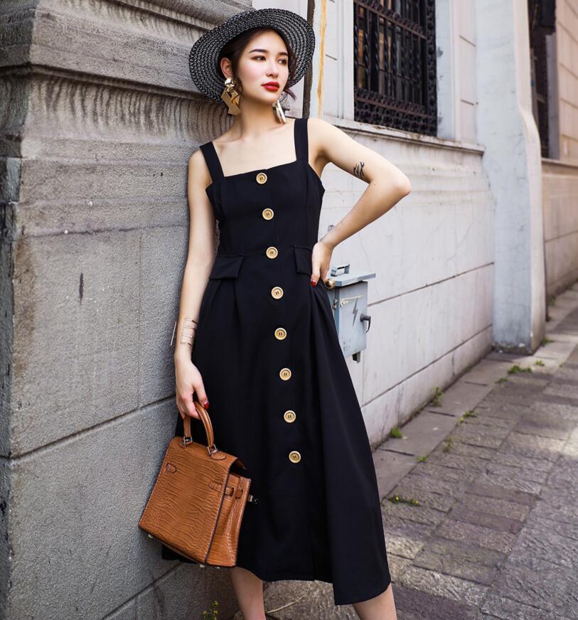 ノースリーブワンピース ロング フレア スクエアネック シンプル