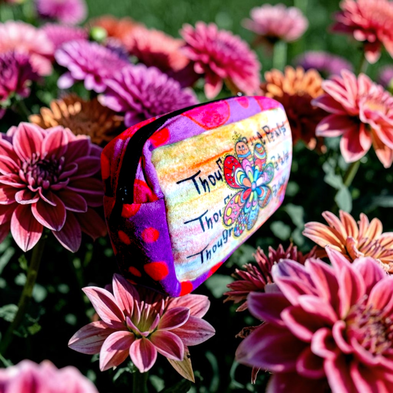 pipi もこもこポーチ 花びらの想いたち Poison Dahlia