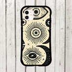 受注生産 iPhoneケース 太陽と目の白黒タリスマン｜魔除けアート TALM081B
