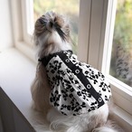 黒花柄バルーンワンピース