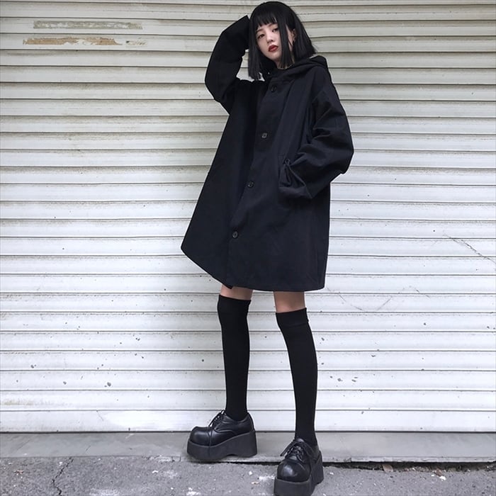 レディース ジャケット フード付き 長袖 ウール ユニセックス ゴスロリ