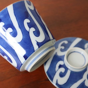 【アウトレット】【数量限定】有田焼　波絵むし碗