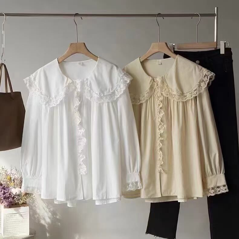 レースカラーブラウス　AJ1079-7008