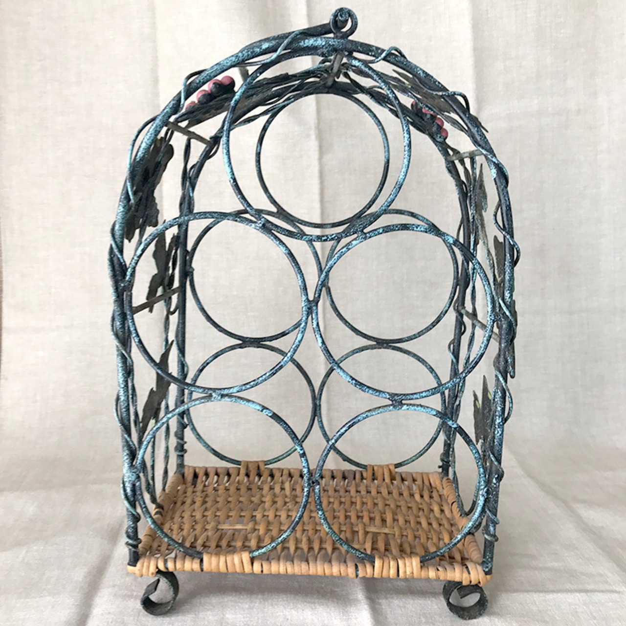 ワインラック 葡萄棚モチーフ アイアンと蔓製