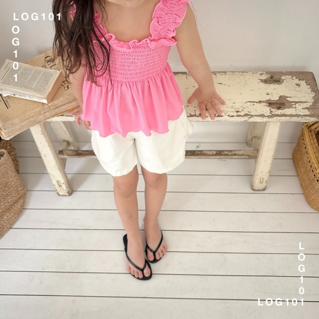 [予約] Log101 - jelly blouse ( pink / black )