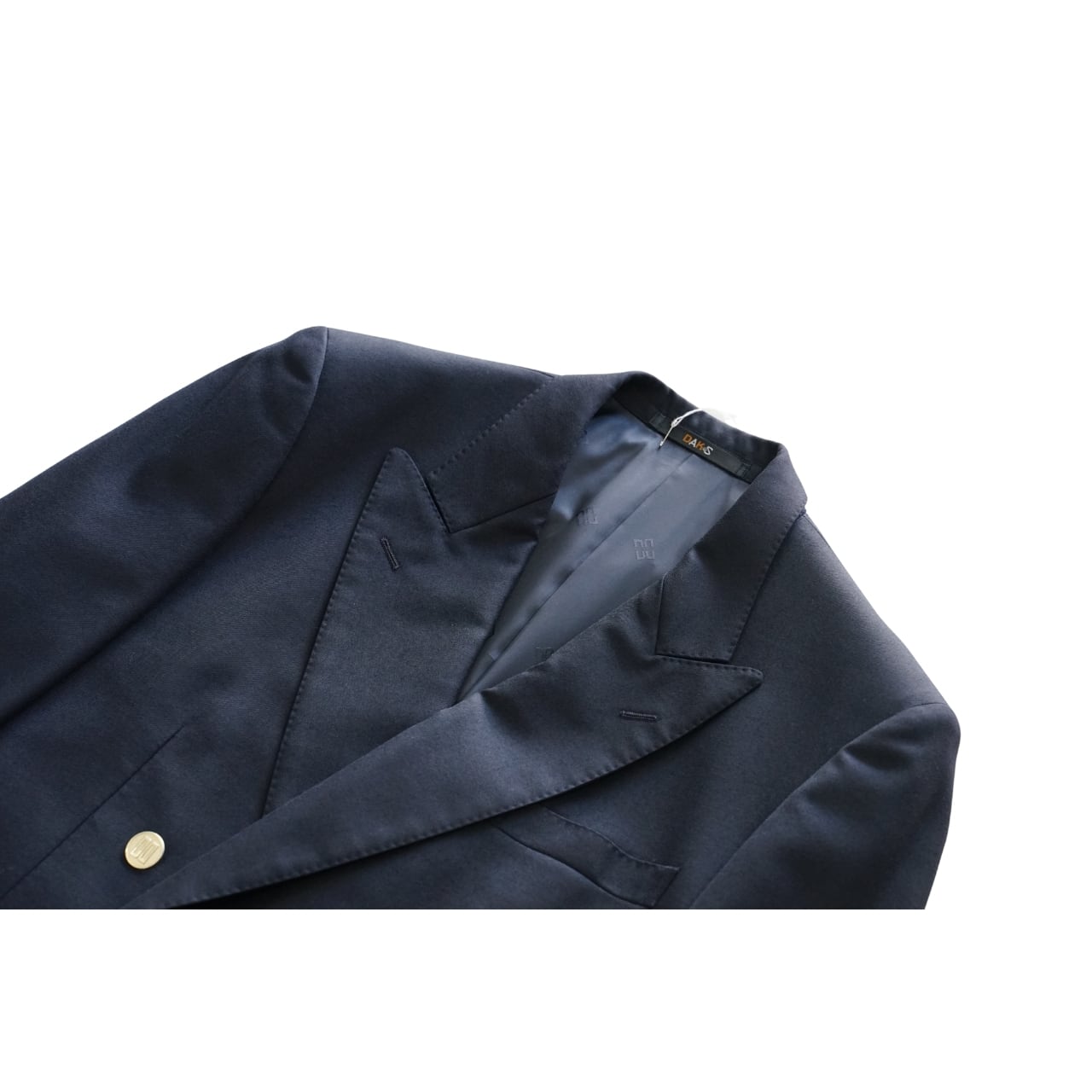 DAKS ダブルジャケット ネイビーブレザー 金ボタン M〜L程度｜NA360