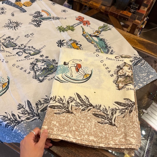 Multi Cloth  Hawaii Map　2Color　マルチクロス ハワイマップ 　マルチカバー　ベッドカバー　ソファーカバー　ハワイ　Hawaii